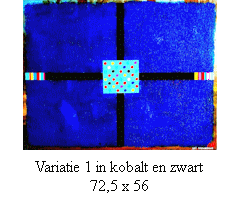 Variatie 1 in kobalt en zwart